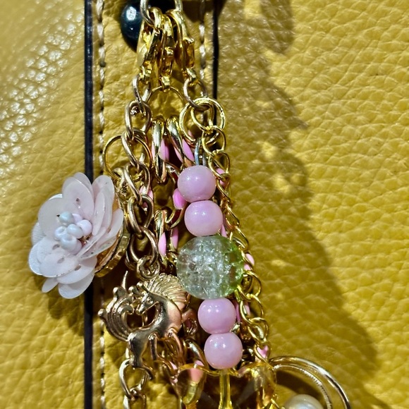 Unique handmade Gold and Pink bag charm purse backpack - Picture 5 of 8